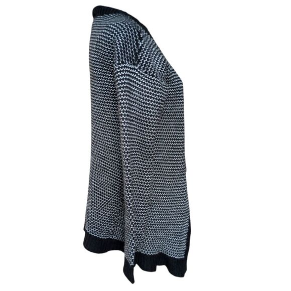 Merona Black/White Open Front Cardigan Sweater size M - Picture 4 of 5